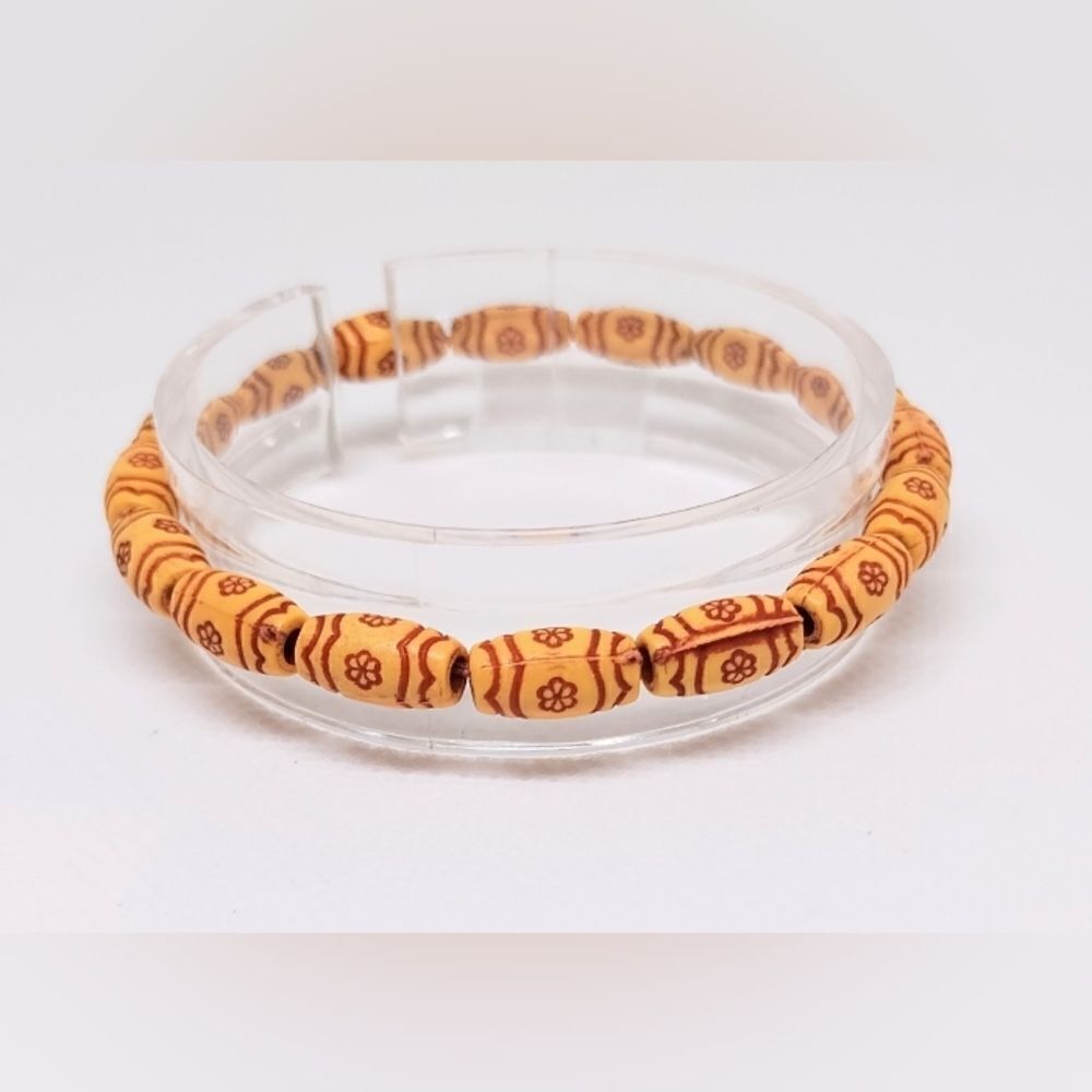 Men's bracelet beaded‎ beads brown new e13